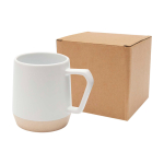 Keramische mok met matte afwerking en ongeglazuurde basis 300ml kleur wit