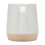Keramische mok met matte afwerking en ongeglazuurde basis 300ml kleur wit tweede weergave achterkant
