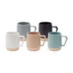 Keramische mok met matte afwerking en ongeglazuurde basis 300ml kleur wit tweede weergave meerdere kleuren