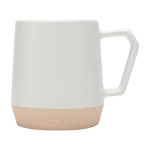 Keramische mok met matte afwerking en ongeglazuurde basis 300ml kleur wit weergave zijkant