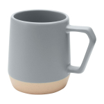 Keramische mok met matte afwerking en ongeglazuurde basis 300ml kleur grijs tweede weergave voorkant
