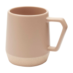 Keramische mok met matte afwerking en ongeglazuurde basis 300ml kleur ivoor tweede weergave voorkant