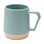 Keramische mok met matte afwerking en ongeglazuurde basis 300ml kleur pastel blauw tweede weergave voorkant