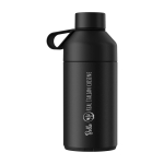 Dubbelwandige fles van gerecycled roestvrij staal 750ml Ocean Bottle kleur zwart weergave bedrukking logo 2