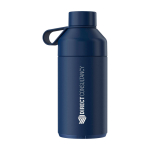 Dubbelwandige fles van gerecycled roestvrij staal 750ml Ocean Bottle kleur marineblauw weergave bedrukking logo 2