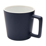 Keramische mok met matte afwerking en vierkante handgreep 370ml kleur marineblauw tweede weergave voorkant