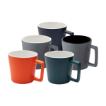 Keramische mok met matte afwerking en vierkante handgreep 370ml kleur marineblauw tweede weergave meerdere kleuren