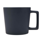 Keramische mok met matte afwerking en vierkante handgreep 370ml kleur marineblauw weergave zijkant