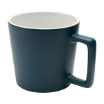 Keramische mok met matte afwerking en vierkante handgreep 370ml kleur grijsachtig blauw tweede weergave voorkant