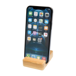 Bamboe telefoonhouder met ergonomische kijkhoek kleur hout derde weergave