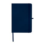 Notitieboek van gerecycled papier met harde kaft A5 pagina’s kleur marineblauw tweede weergave voorkant