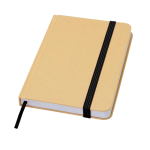 Notitieboek met harde kaft van gerecycled papier met lint A6 pagina’s kleur zwart