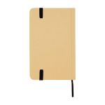 Notitieboek met harde kaft van gerecycled papier met lint A6 pagina’s kleur zwart tweede weergave achterkant