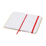 Notitieboek met harde kaft van gerecycled papier met lint A6 pagina’s kleur rood tweede weergave