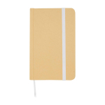 Notitieboek met harde kaft van gerecycled papier met lint A6 pagina’s kleur wit tweede weergave voorkant