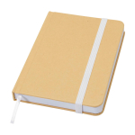 Notitieboek met harde kaft van gerecycled papier met lint A6 pagina’s kleur wit