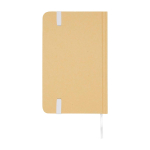 Notitieboek met harde kaft van gerecycled papier met lint A6 pagina’s kleur wit tweede weergave achterkant