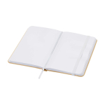 Notitieboek met harde kaft van gerecycled papier met lint A6 pagina’s kleur wit tweede weergave