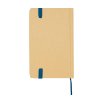 Notitieboek met harde kaft van gerecycled papier met lint A6 pagina’s kleur marineblauw tweede weergave achterkant