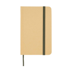 Notitieboek met harde kaft van gerecycled papier met lint A6 pagina’s kleur donkergroen tweede weergave voorkant