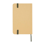 Notitieboek met harde kaft van gerecycled papier met lint A6 pagina’s kleur donkergroen tweede weergave achterkant