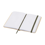 Notitieboek met harde kaft van gerecycled papier met lint A6 pagina’s kleur donkergroen tweede weergave