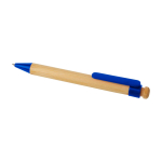 Balpen van bamboe en gerecycled plastic met clip, zwarte inkt kleur blauw tweede weergave