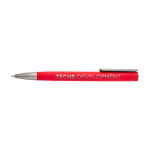 Balpen van gerecycled aluminium met plastic clip, zwarte inkt kleur rood weergave bedrukking logo 2