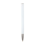 Balpen van gerecycled aluminium met plastic clip, zwarte inkt kleur wit tweede weergave achterkant