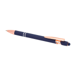 Balpen van gerecycled aluminium met roségouden afwerking, zwarte inkt kleur marineblauw tweede weergave