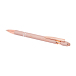 Balpen van gerecycled aluminium met roségouden afwerking, zwarte inkt kleur rose paztel vierde weergave