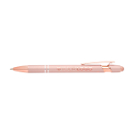 Balpen van gerecycled aluminium met roségouden afwerking, zwarte inkt kleur rose paztel derde weergave voorkant