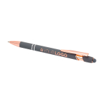 Balpen van gerecycled aluminium met roségouden afwerking, zwarte inkt kleur taupe grijs vierde weergave