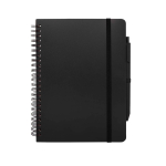 Notitieboek met harde kaft van gerecycled plastic A5 pagina’s kleur zwart tweede weergave voorkant