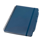 Notitieboek met harde kaft van gerecycled plastic A5 pagina’s kleur marineblauw