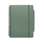 Notitieboek met harde kaft van gerecycled plastic A5 pagina’s kleur pastel groen tweede weergave voorkant