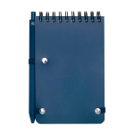 Notitieboek met oceaankaft van gerecycled plastic A6 pagina’s kleur marineblauw tweede weergave achterkant