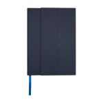 Notitieboek met harde kaft van gerecycled plastic A5 pagina’s kleur marineblauw tweede weergave voorkant