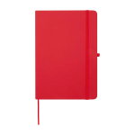 Notitieboek met afgeronde hoeken en zachte kaft A5 pagina’s kleur rood tweede weergave voorkant