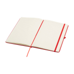 Notitieboek met afgeronde hoeken en zachte kaft A5 pagina’s kleur rood tweede weergave