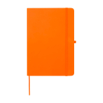 Notitieboek met afgeronde hoeken en zachte kaft A5 pagina’s kleur oranje tweede weergave voorkant