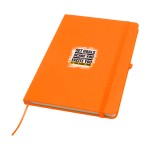 Notitieboek met afgeronde hoeken en zachte kaft A5 pagina’s kleur oranje weergave tampondruk