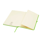 Notitieboek met afgeronde hoeken en zachte kaft A5 pagina’s kleur limoen groen derde weergave