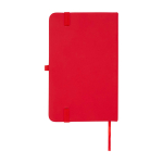 Notitieboek met harde kaft en zachte touch cover A6 pagina’s kleur rood tweede weergave achterkant