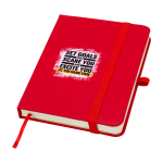 Notitieboek met harde kaft en zachte touch cover A6 pagina’s kleur rood weergave tampondruk