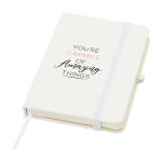 Notitieboek met harde kaft en zachte touch cover A6 pagina’s kleur wit weergave tampondruk