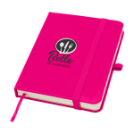 Notitieboek met harde kaft en zachte touch cover A6 pagina’s kleur roze weergave tampondruk