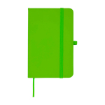 Notitieboek met harde kaft en zachte touch cover A6 pagina’s kleur limoen groen tweede weergave voorkant
