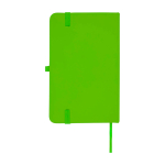 Notitieboek met harde kaft en zachte touch cover A6 pagina’s kleur limoen groen tweede weergave achterkant