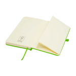 Notitieboek met harde kaft en zachte touch cover A6 pagina’s kleur limoen groen derde weergave